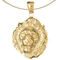 10K, 14K or 18K Gold Lion Head Pendant