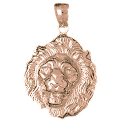 10K, 14K or 18K Gold Lion Head Pendant