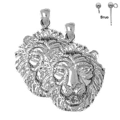 14K oder 18K Gold 26mm Löwenkopf Ohrringe