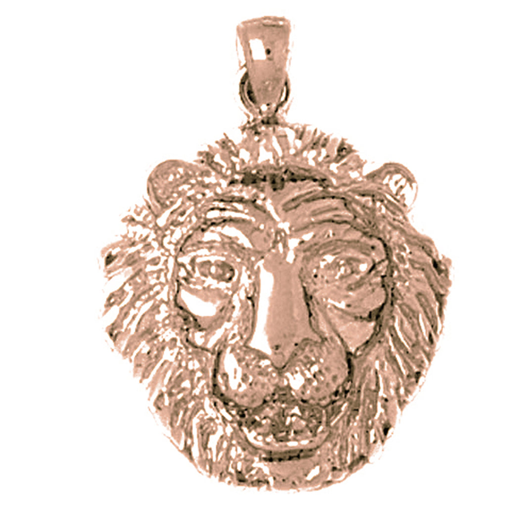 10K, 14K or 18K Gold Lion Head Pendant