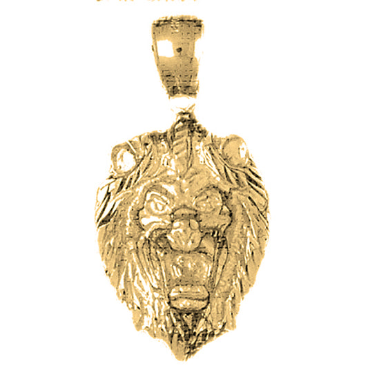 10K, 14K or 18K Gold Lion Head Pendant