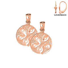 14K or 18K Gold Sand Dollar Earrings