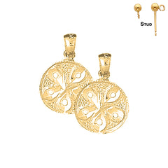 14K or 18K Gold Sand Dollar Earrings