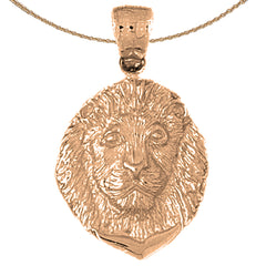 10K, 14K or 18K Gold Lion Head Pendant