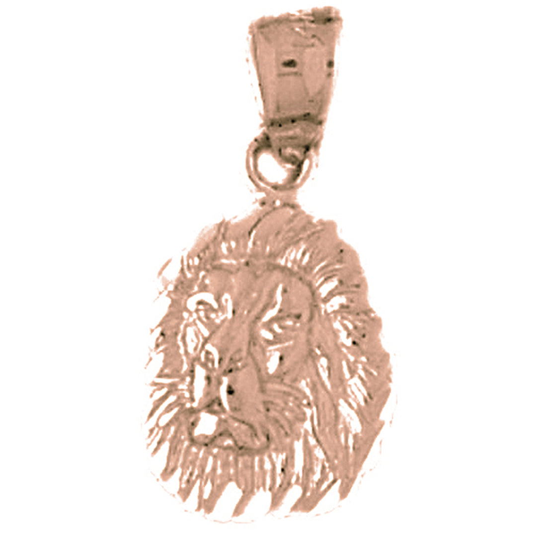 14K or 18K Gold Lion Head Pendant