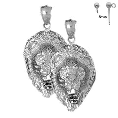 14K or 18K Gold Lion Head Earrings