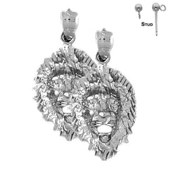 14K or 18K Gold Lion Head Earrings