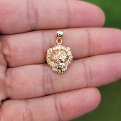 10K, 14K or 18K Gold Lion Head Pendant