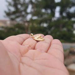 10K, 14K or 18K Gold Lion Head Pendant