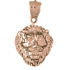 10K, 14K or 18K Gold Lion Head Pendant