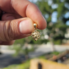 14K or 18K Gold Lion Head Pendant