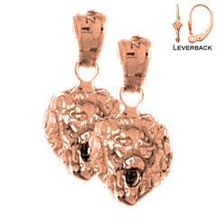 14K or 18K Gold Lion Head Earrings