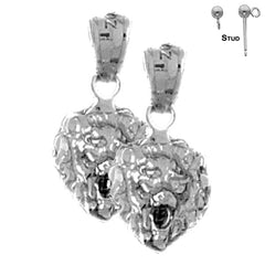 14K or 18K Gold Lion Head Earrings