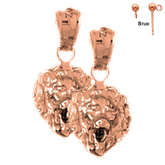 14K or 18K Gold Lion Head Earrings