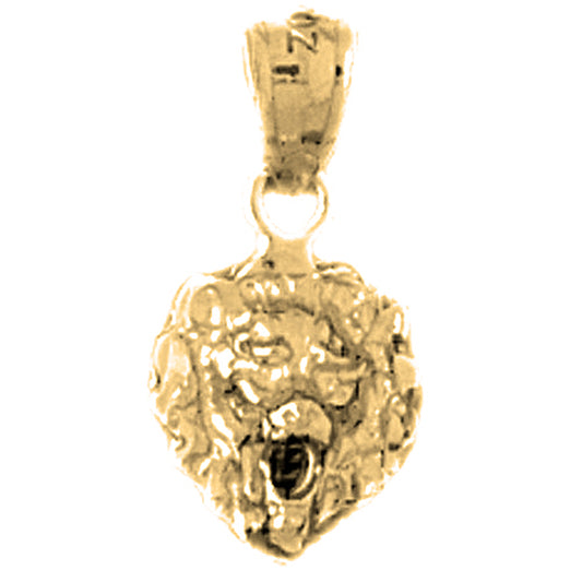 14K or 18K Gold Lion Head Pendant