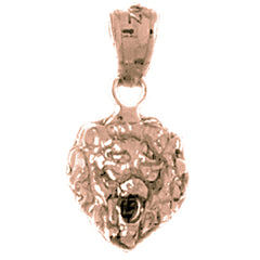 14K or 18K Gold Lion Head Pendant