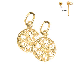 14K or 18K Gold Sand Dollar Earrings