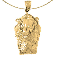Colgante de cabeza de león de oro de 10K, 14K o 18K