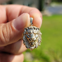 10K, 14K or 18K Gold Lion Head Pendant