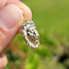10K, 14K or 18K Gold Lion Head Pendant