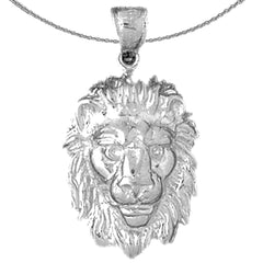 Colgante de cabeza de león de oro de 10K, 14K o 18K