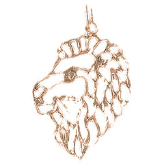 14K or 18K Gold Lion Head Pendant