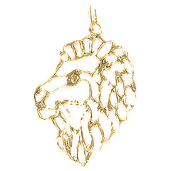 14K or 18K Gold Lion Head Pendant