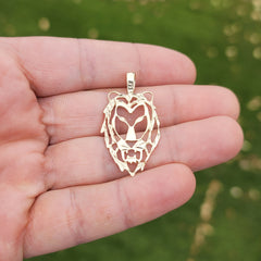 Löwenkopf-Anhänger aus 10 Karat, 14 Karat oder 18 Karat Gold