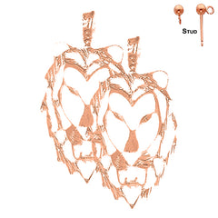 14K or 18K Gold Lion Head Earrings