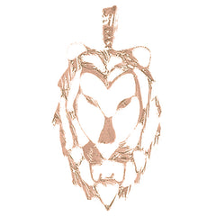10K, 14K or 18K Gold Lion Head Pendant