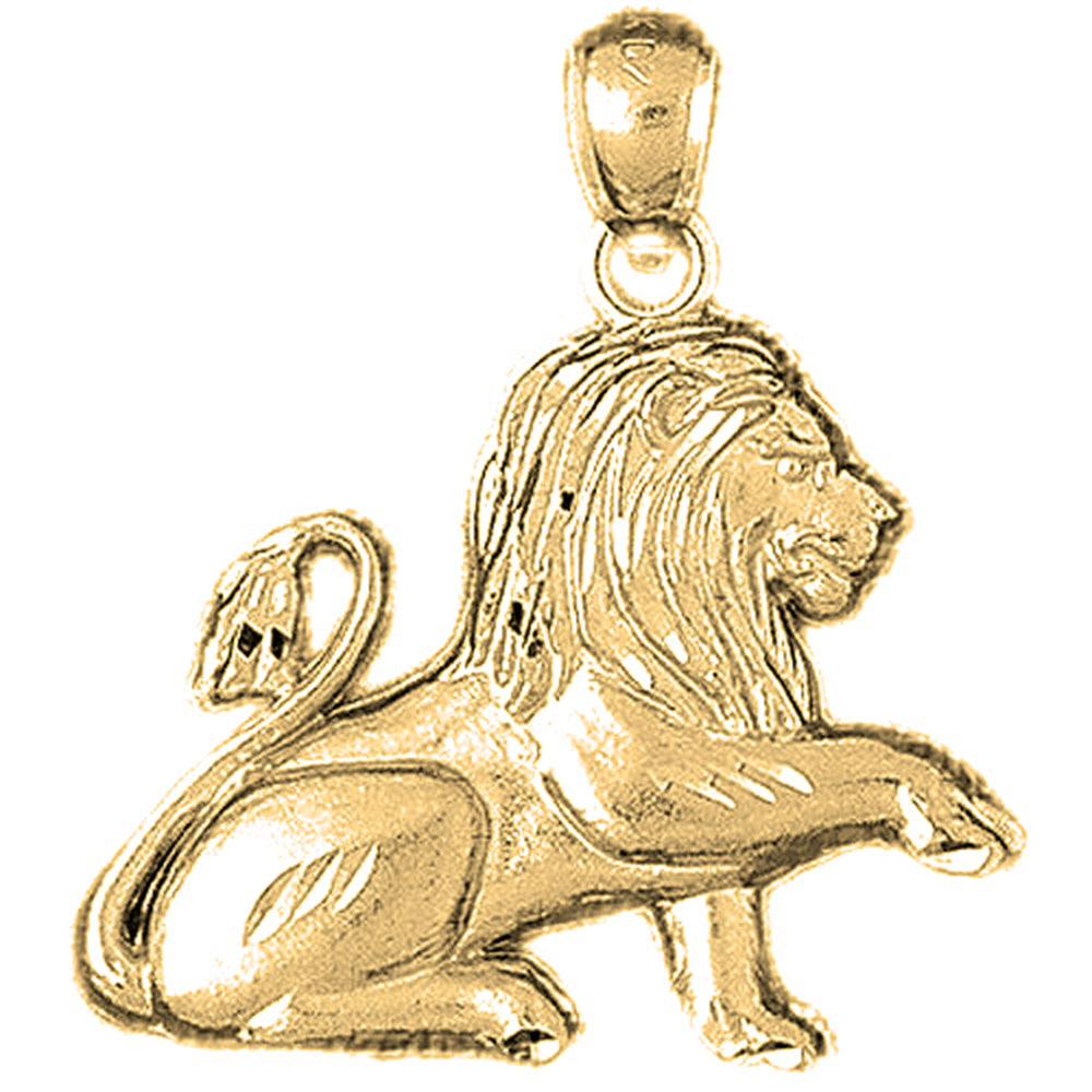 10K, 14K or 18K Gold Lion Pendant