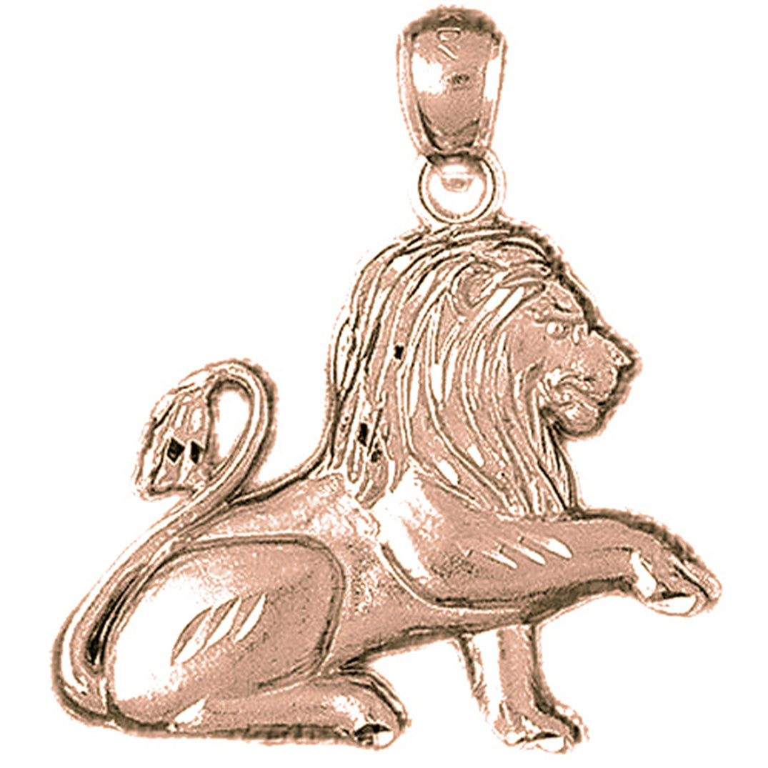 10K, 14K or 18K Gold Lion Pendant