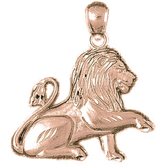 10K, 14K or 18K Gold Lion Pendant
