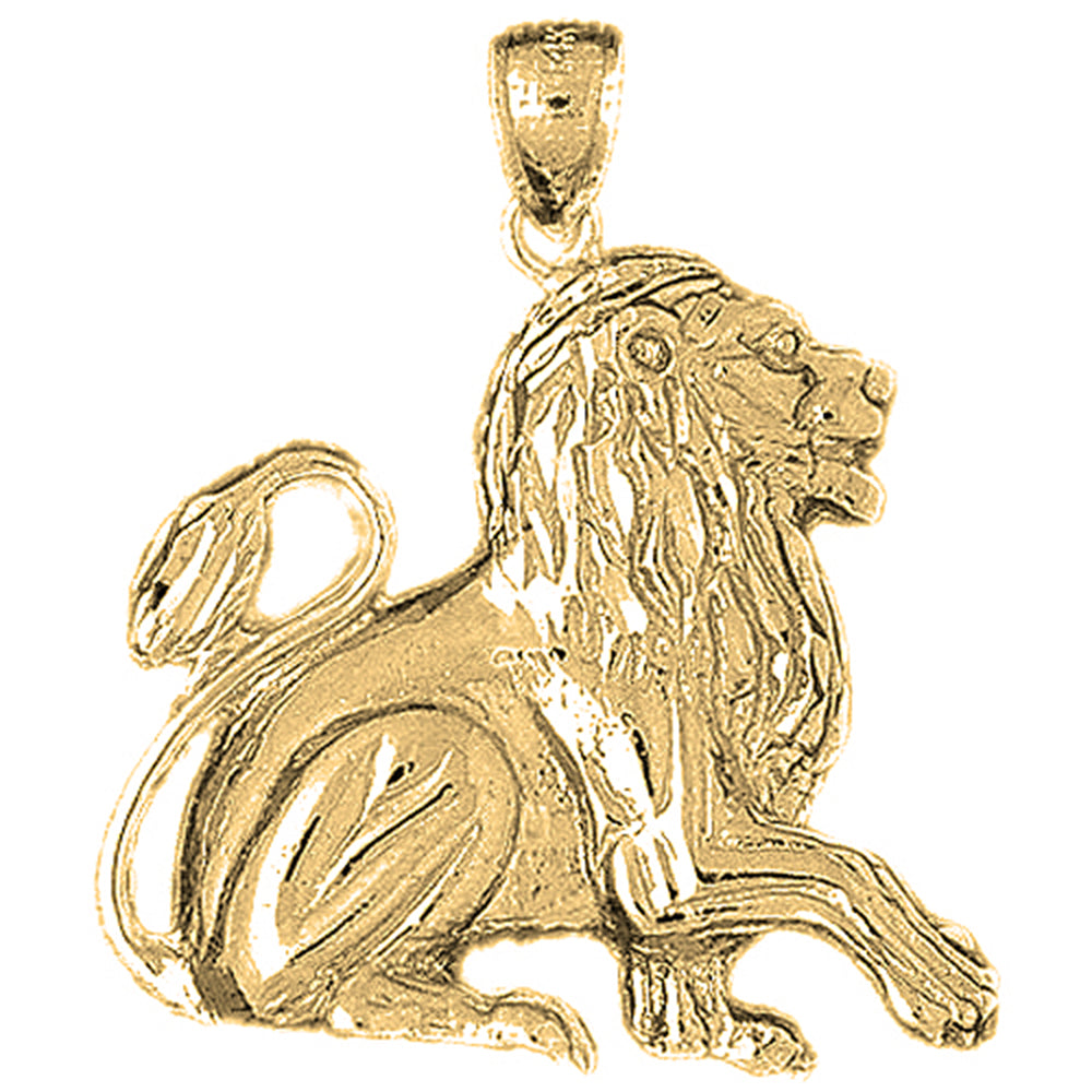 10K, 14K or 18K Gold Lion Pendant