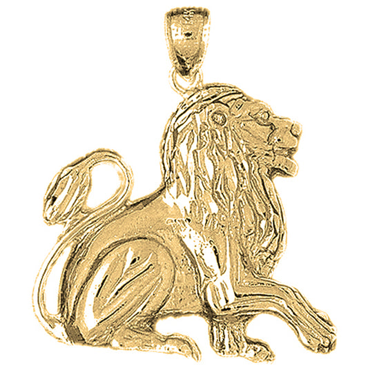 10K, 14K or 18K Gold Lion Pendant