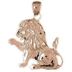 10K, 14K or 18K Gold Lion Pendant