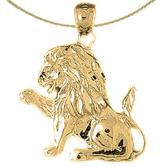 10K, 14K or 18K Gold Lion Pendant