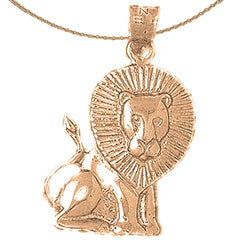 Colgante León de Oro de 10K, 14K o 18K