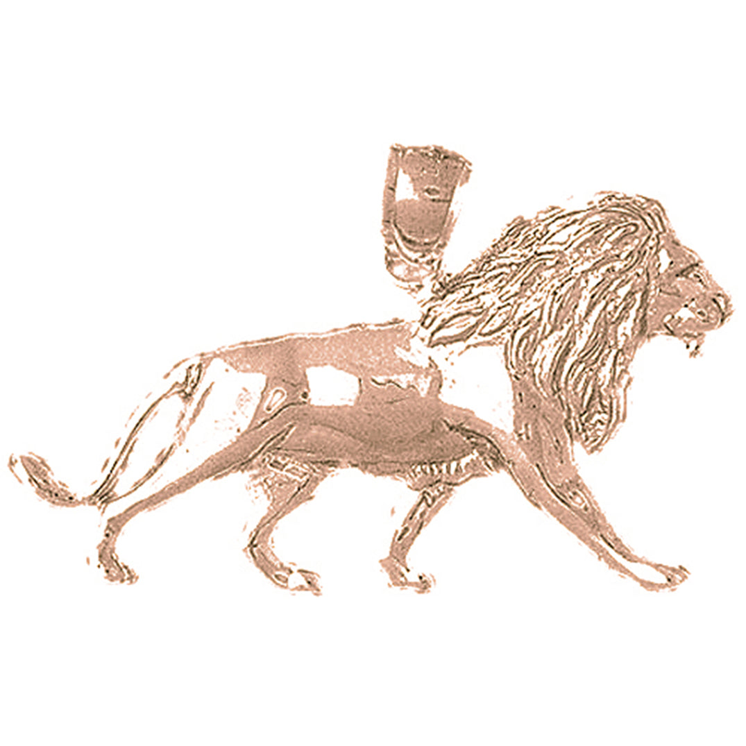 10K, 14K or 18K Gold Lion Pendant