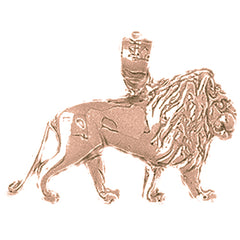 14K or 18K Gold Lion Pendant