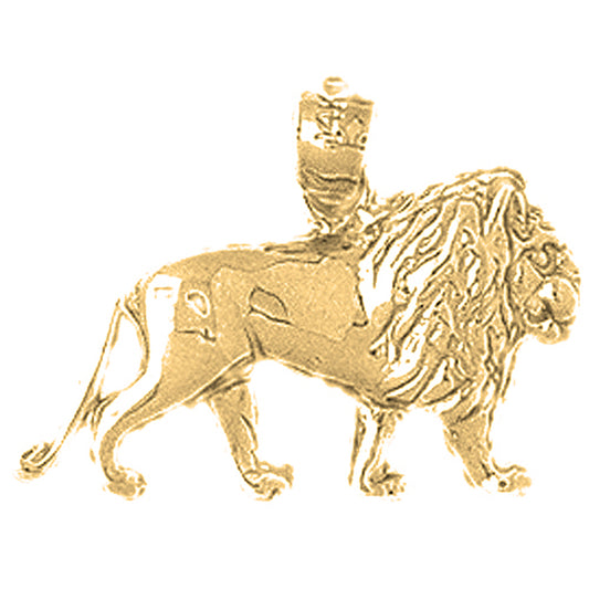 14K or 18K Gold Lion Pendant