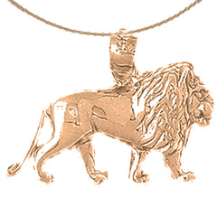 14K or 18K Gold Lion Pendant