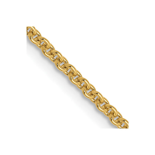 14K Yellow Gold 1.6mm Round Cable Chain