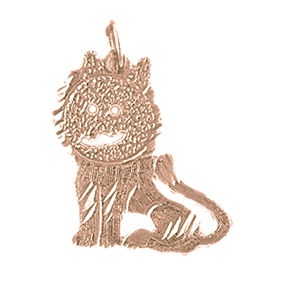 14K or 18K Gold Lion Pendant