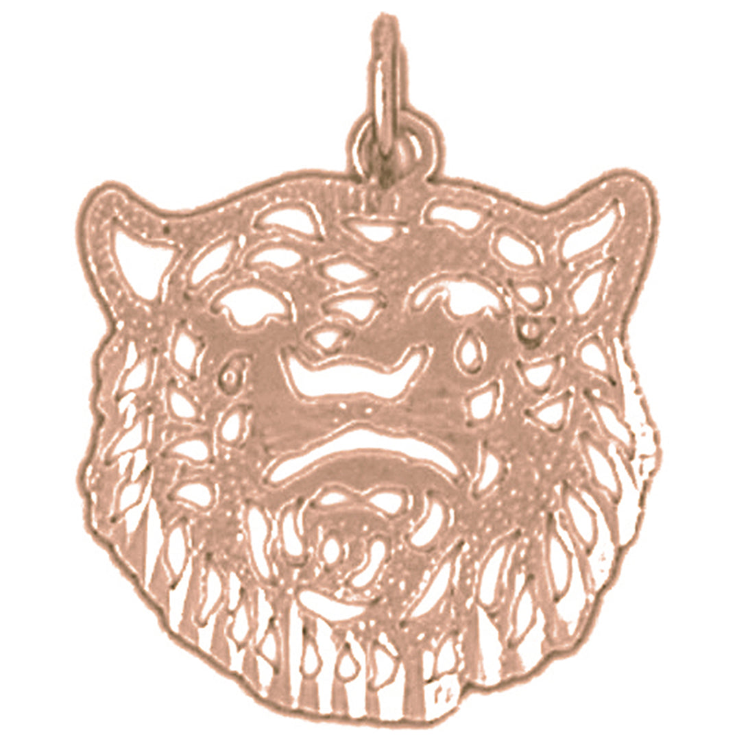 14K or 18K Gold Tiger Head Pendant