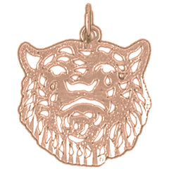 14K or 18K Gold Tiger Head Pendant