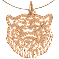 14K or 18K Gold Tiger Head Pendant