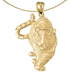 Tigeranhänger aus 10 Karat, 14 Karat oder 18 Karat Gold