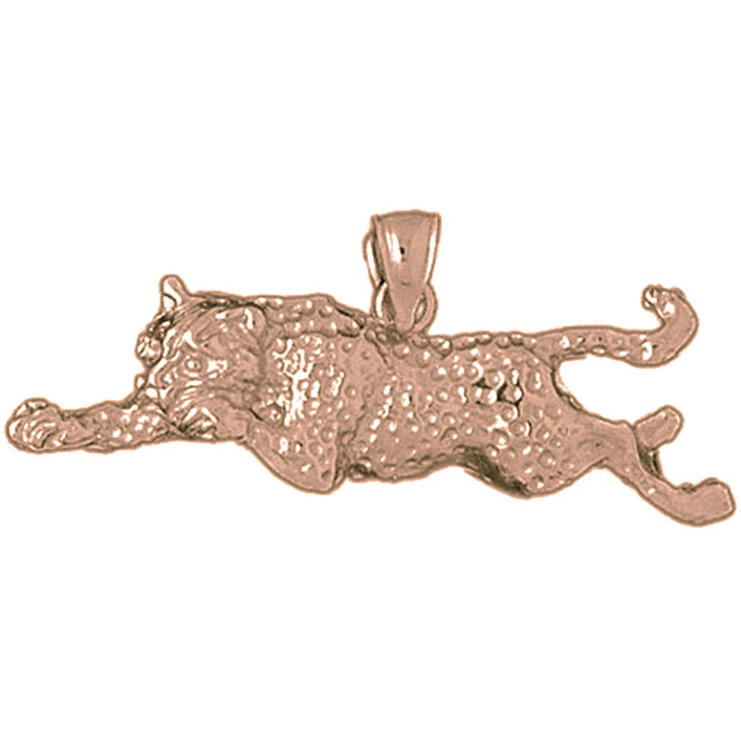 10K, 14K or 18K Gold Leopard Pendant