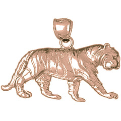 10K, 14K or 18K Gold Tiger Pendant